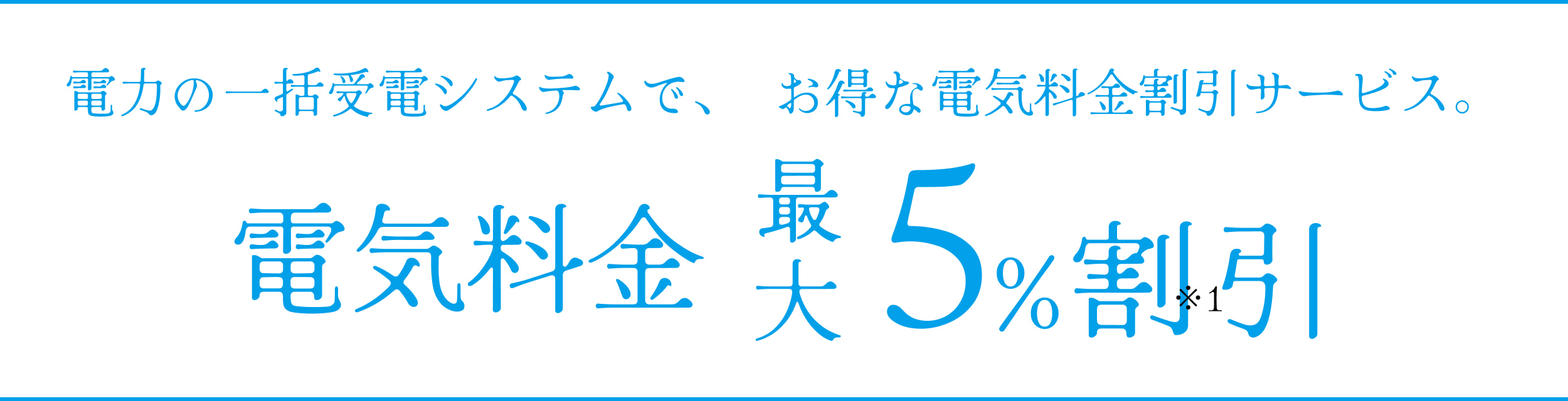 電力の一括受電システムで、お得な電気料金割引サービス。電気料金 最大5%割引